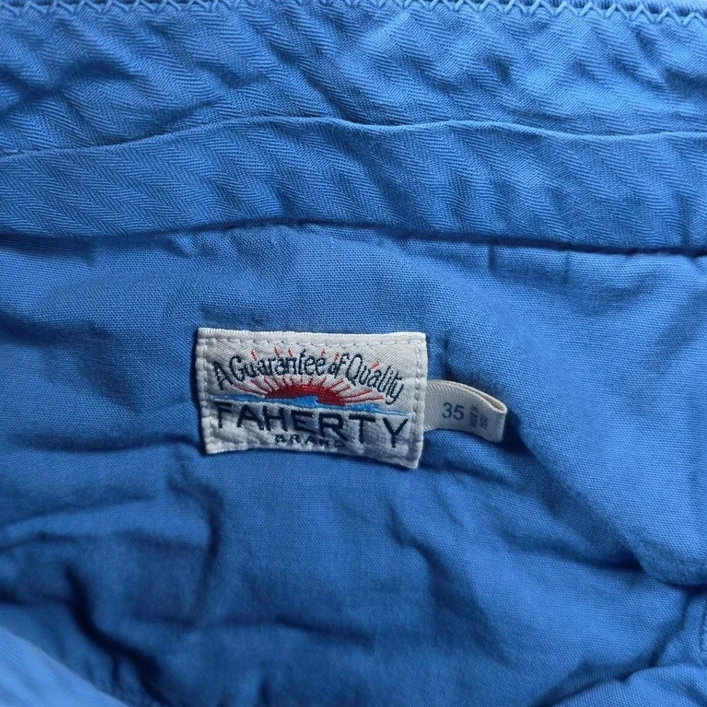 Faherty Island Life Mens Size 35 Blue Chino Shorts Casual 7